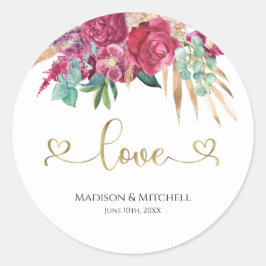 Adesivo Corações Douradas Elegantes Florais Elegantes Mage