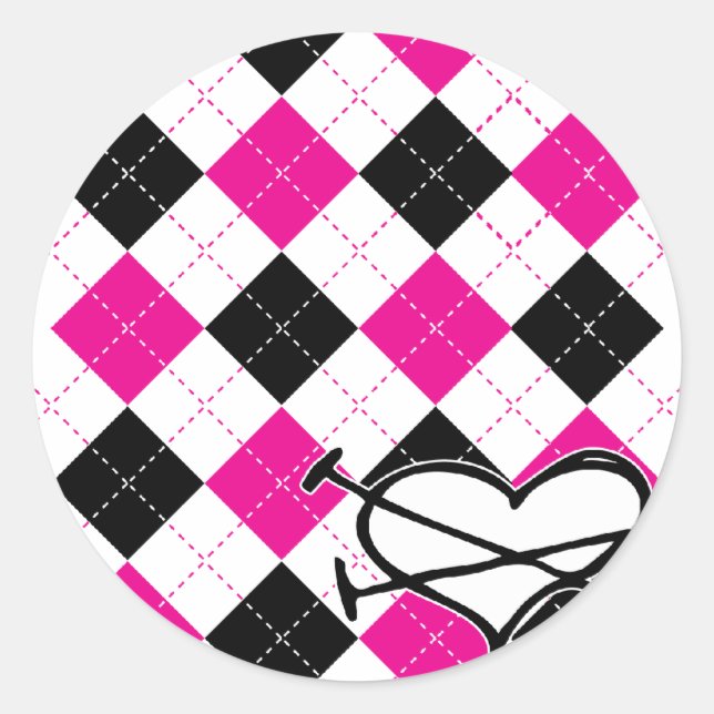 Adesivo Corações e Argyle (Frente)