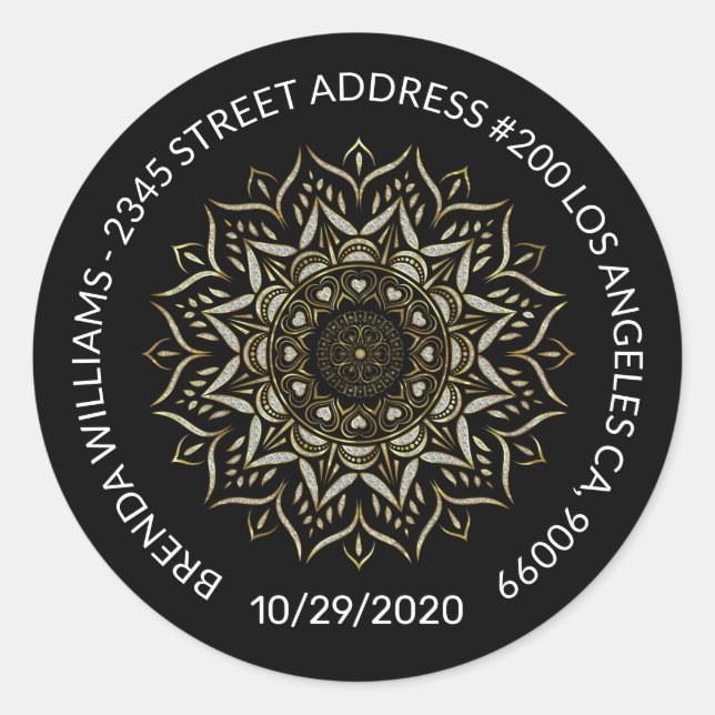 Adesivo Corações e espirais de mandala branca (Frente)