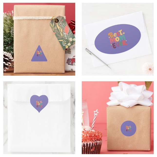 Adesivo Corações e Estrelas Melhor Mãe Nunca (Hearts and Stars Best Mom Ever stickers)