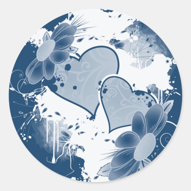 Adesivo Corações e Flores Envelope Selos (Frente)