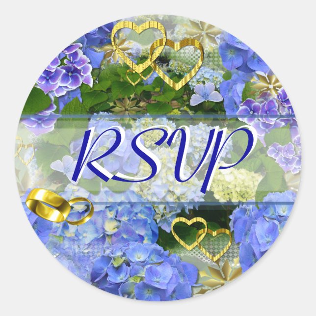 Adesivo CORAÇÕES E HIDRANGÉS ~ Envelope Vedantes/adesivos (Frente)