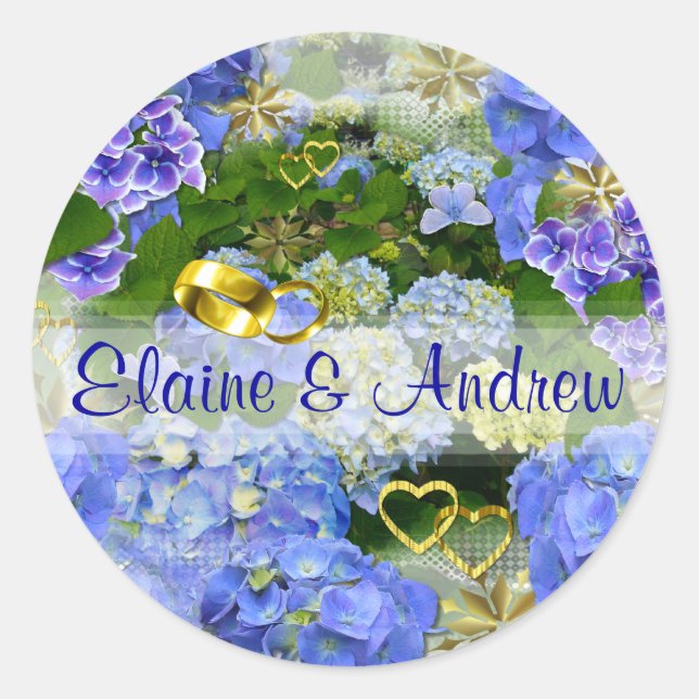 Adesivo CORAÇÕES E HIDRANGÉS ~ Envelope Vedantes/adesivos (Frente)