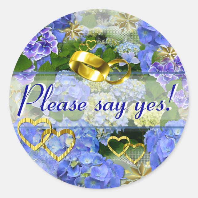 Adesivo CORAÇÕES E HIDRANGÉS ~ Envelopes Seladores # 3 (Frente)