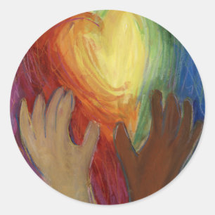 Adesivo Corações e Mãos Adoram Diversidade Arte Palitos