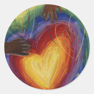 Adesivo Corações e Mãos Adoram Diversidade Arte Palitos De