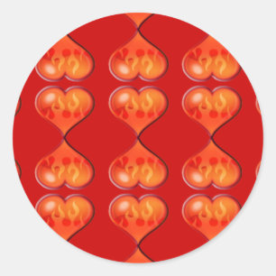 Adesivo Corações em Fogo