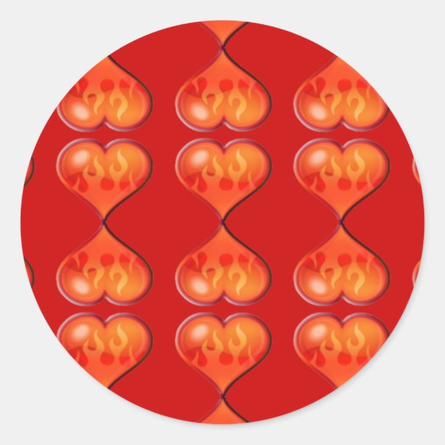 Adesivo Corações em Fogo (Frente)