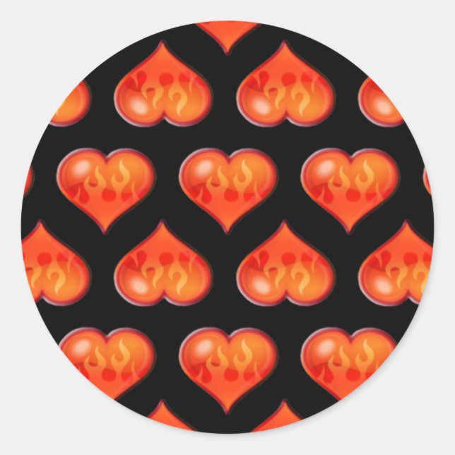 Adesivo Corações em Fogo (Frente)
