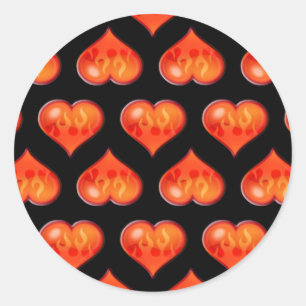 Adesivo Corações em Fogo