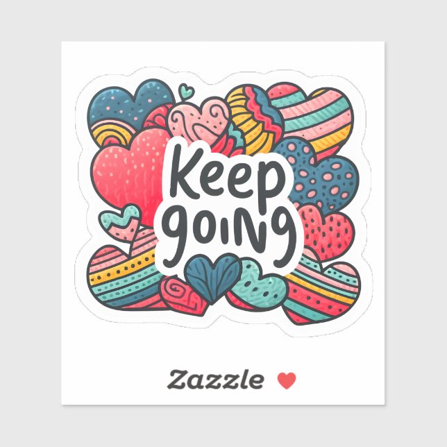 Adesivo Corações Inspiram Resiliência e Motivação (Folha)