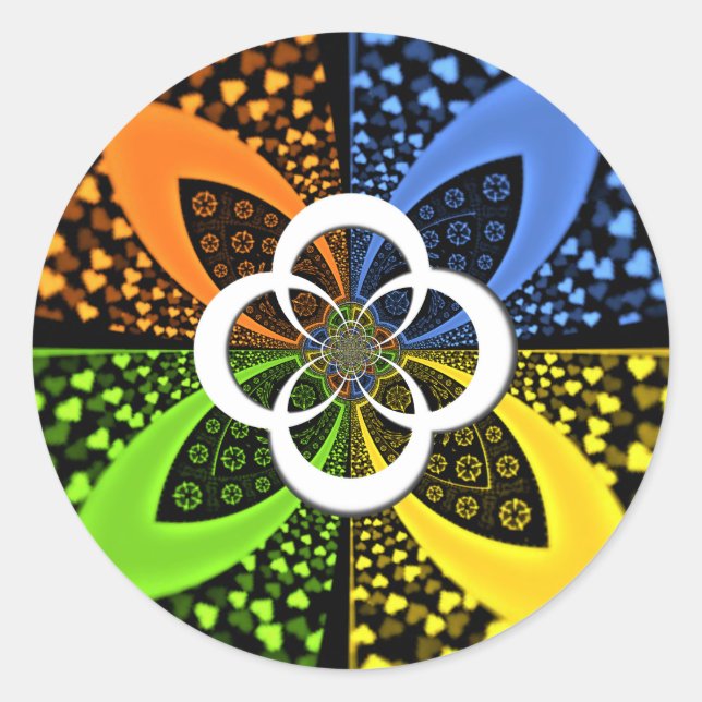 Adesivo Corações Iridescentes, Abstrato de Bolinhas (Frente)