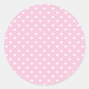 Adesivo Corações Micro Brancos - Rosa Claro 