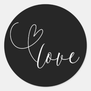Adesivo Corações Modernos Amor Preto e Branco Casamento Mi