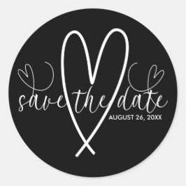 Adesivo Corações Modernos Preto e Branco Minimalista Salve