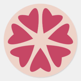 Adesivo Corações Nucleares - vermelho magenta - imagem.   