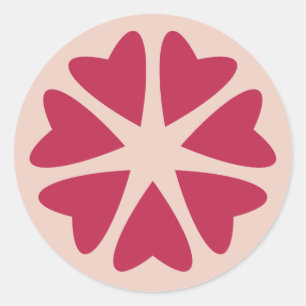 Adesivo Corações Nucleares - vermelho magenta - imagem.