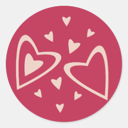 Adesivo Corações Nucleares - vermelho magenta - imagem.   