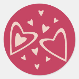 Adesivo Corações Nucleares - vermelho magenta - imagem.   