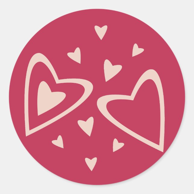 Adesivo Corações Nucleares - vermelho magenta - imagem.    (Frente)