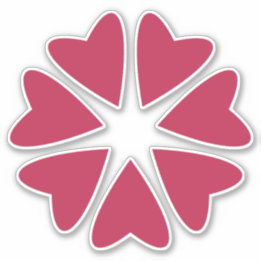 Adesivo Corações Nucleares - vermelho magenta - imagens re