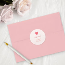 Corações Rosa Moderno '2 se tornam 1' Casamento