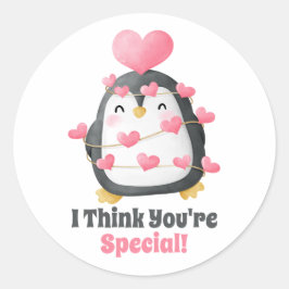Adesivo Corações Rosa Pinguins Dia de os namorados de sala