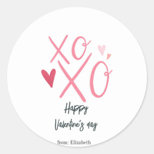 Adesivo Corações Rosa "XOXO" Feliz Dia dos Namorados