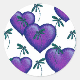 Adesivo Corações Roxos e Dragões