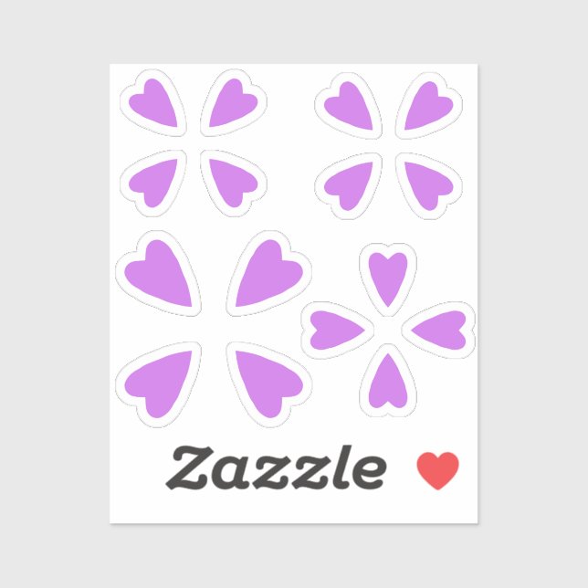 Adesivo Corações roxos multiuso pequenos (Folha)
