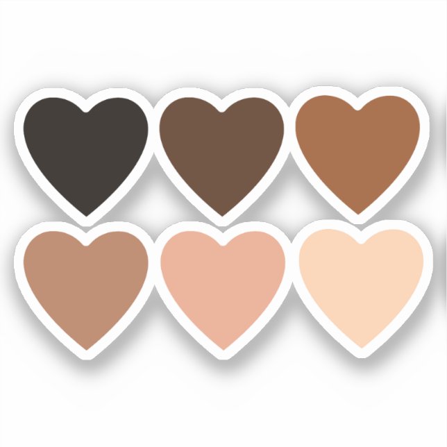 Adesivo Corações Skintone Anti-Racismo (Frente)