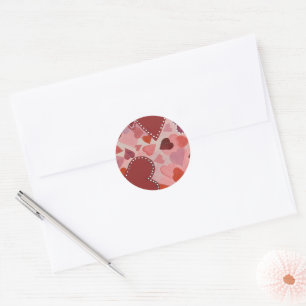 Adesivo corações vermelho e rosa
