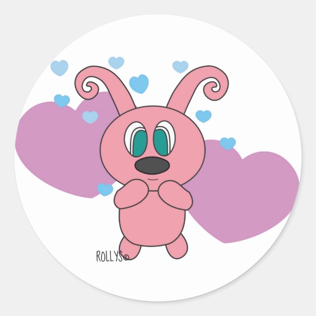 Adesivo Corações Vermelhos Cor-de-rosa Palha (Frente)