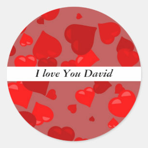Adesivo Corações vermelhos, eu te amo David