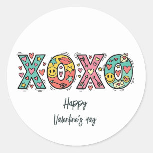 Adesivo Corações "XOXO" Caprichosos Feliz Dia dos Namorado