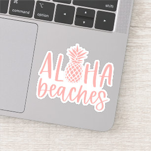 Adesivo Coral Aloha Beaches Abacaxi Tropical de Verão