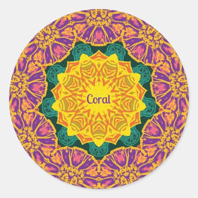 Adesivo CORAL ~ Flores de Natal Brilhantes (Frente)