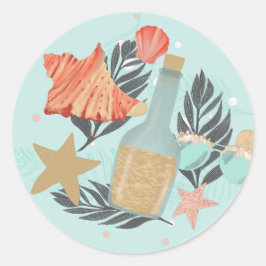 Adesivo Coral Red e Mint Beach Bottle and Seasheles