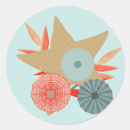 Adesivo Coral Red e Mint Starfish e Urchins