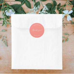Adesivo Coral Stylized Wedding Obrigado
