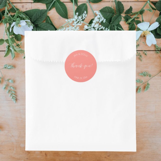 Adesivo Coral Stylized Wedding Obrigado (In Situ Wedding)