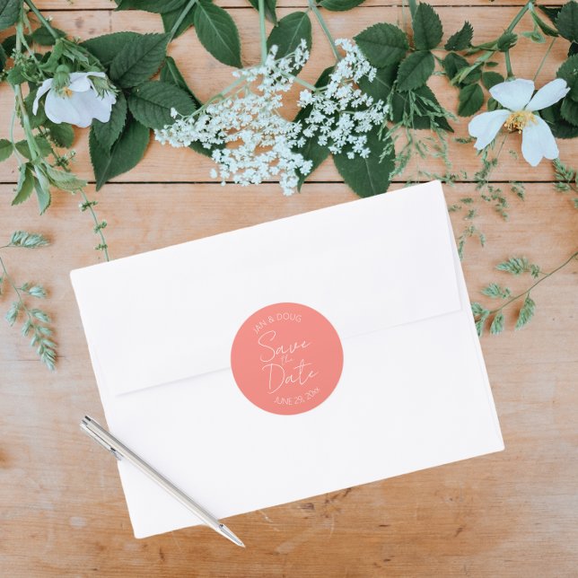 Adesivo Coral Stylized Wedding Salvar Data (In Situ Wedding)