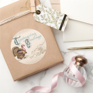 Adesivo Coral Vintage PostCard Ação de Graças Turquia