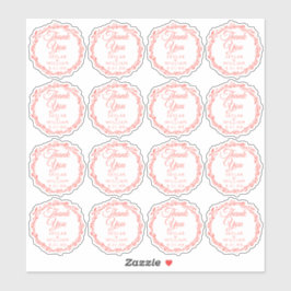 Adesivo Coral Woodsy Casamento Obrigado Contorno Vinil