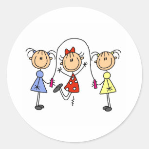 Adesivo Corda de salto das meninas da vara