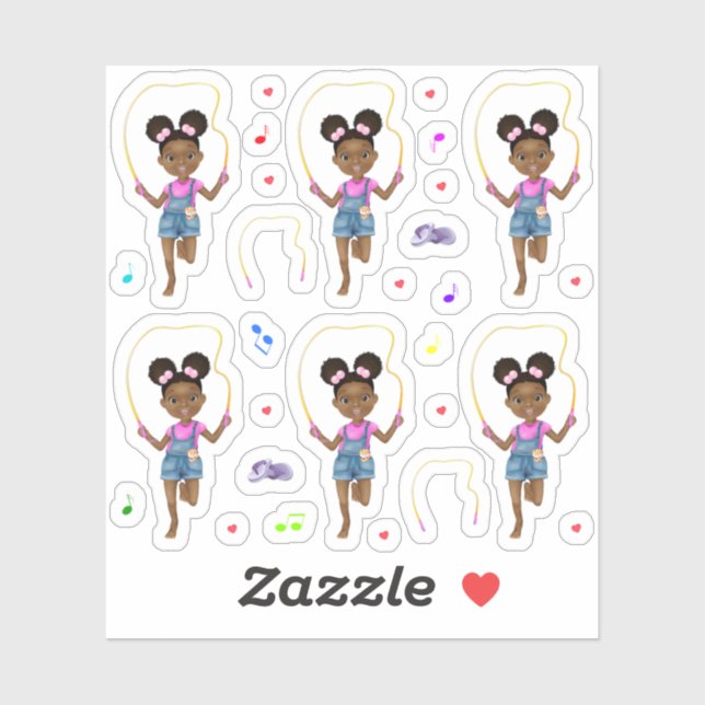 Adesivo Corda de Salto de Rapariga Americana (Folha)