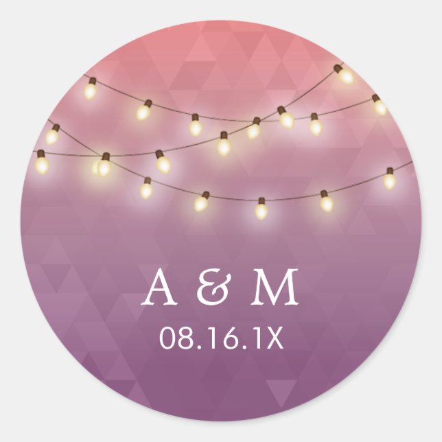 Adesivo Corda de Verão Moderna Luz Púrpura Favor de Casame (Frente)