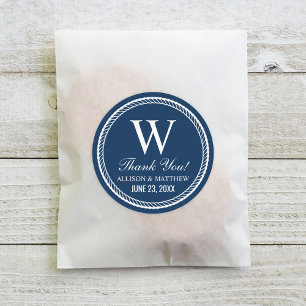 Adesivo Corda Monograma Casamento Marinha Náutica