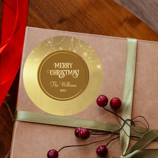 Adesivo Cordas Douradas Flocos de Neve Dourados Metálico (Criador carregado)