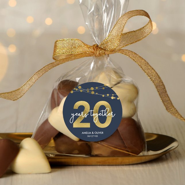 Adesivo Cordas Elegantes Azuis do Aniversário do 20 das Lu (Criador carregado)